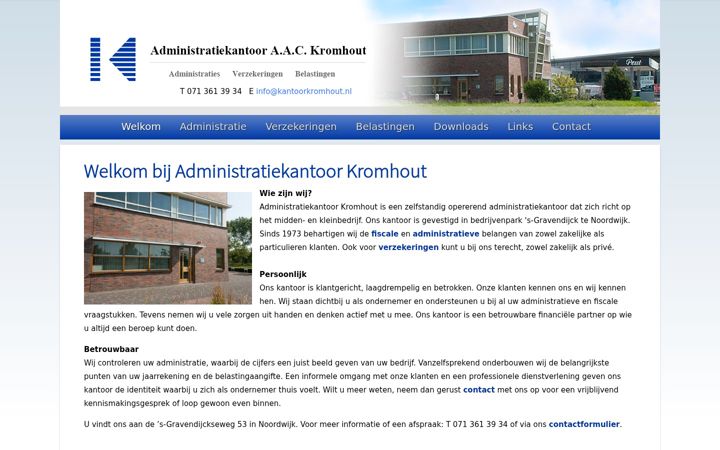 Screenshot of kantoorkromhout.nl