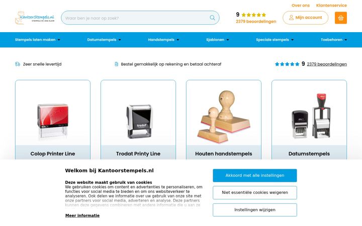 Screenshot of kantoorstempels.nl