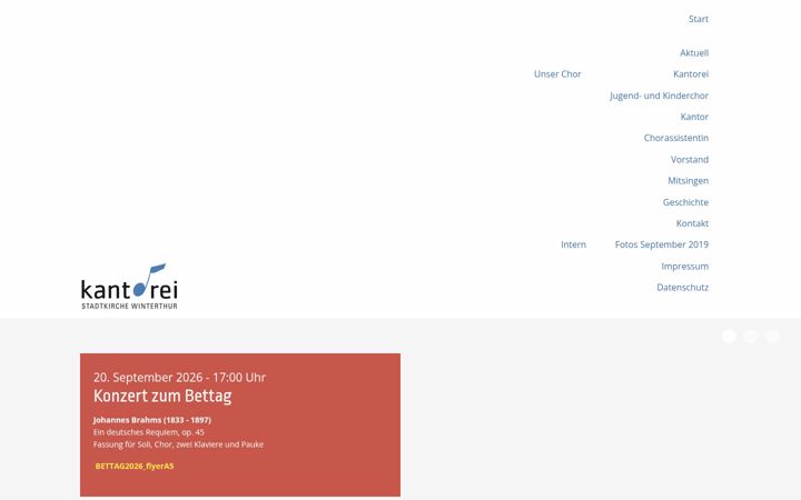 Screenshot of kantorei-winterthur.ch
