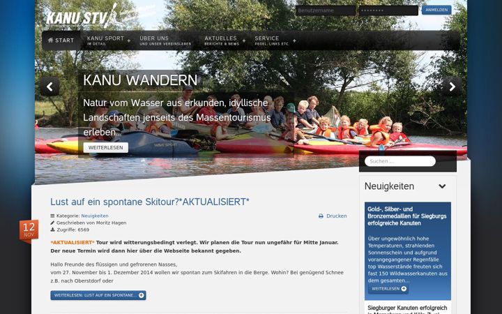 Screenshot of kanu-stv.de