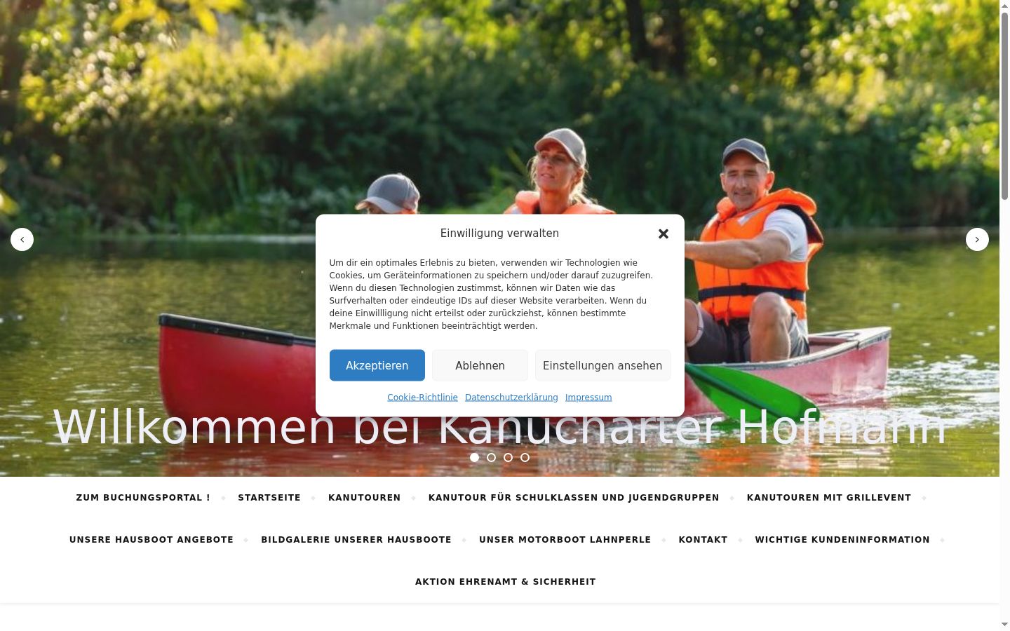 Screenshot of the consent banner shown before any interaction