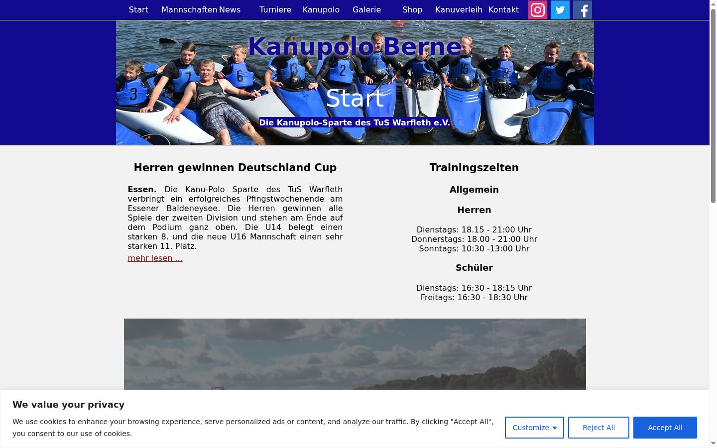Screenshot of the consent banner shown before any interaction