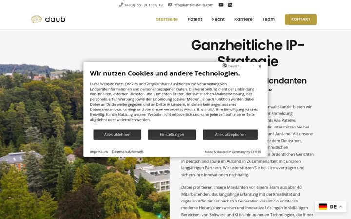 Screenshot of kanzlei-daub.com