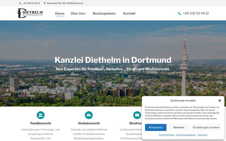 Screenshot of kanzlei-diethelm.de