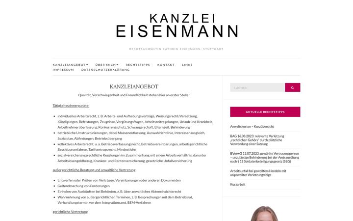 Screenshot of kanzlei-eisenmann.de