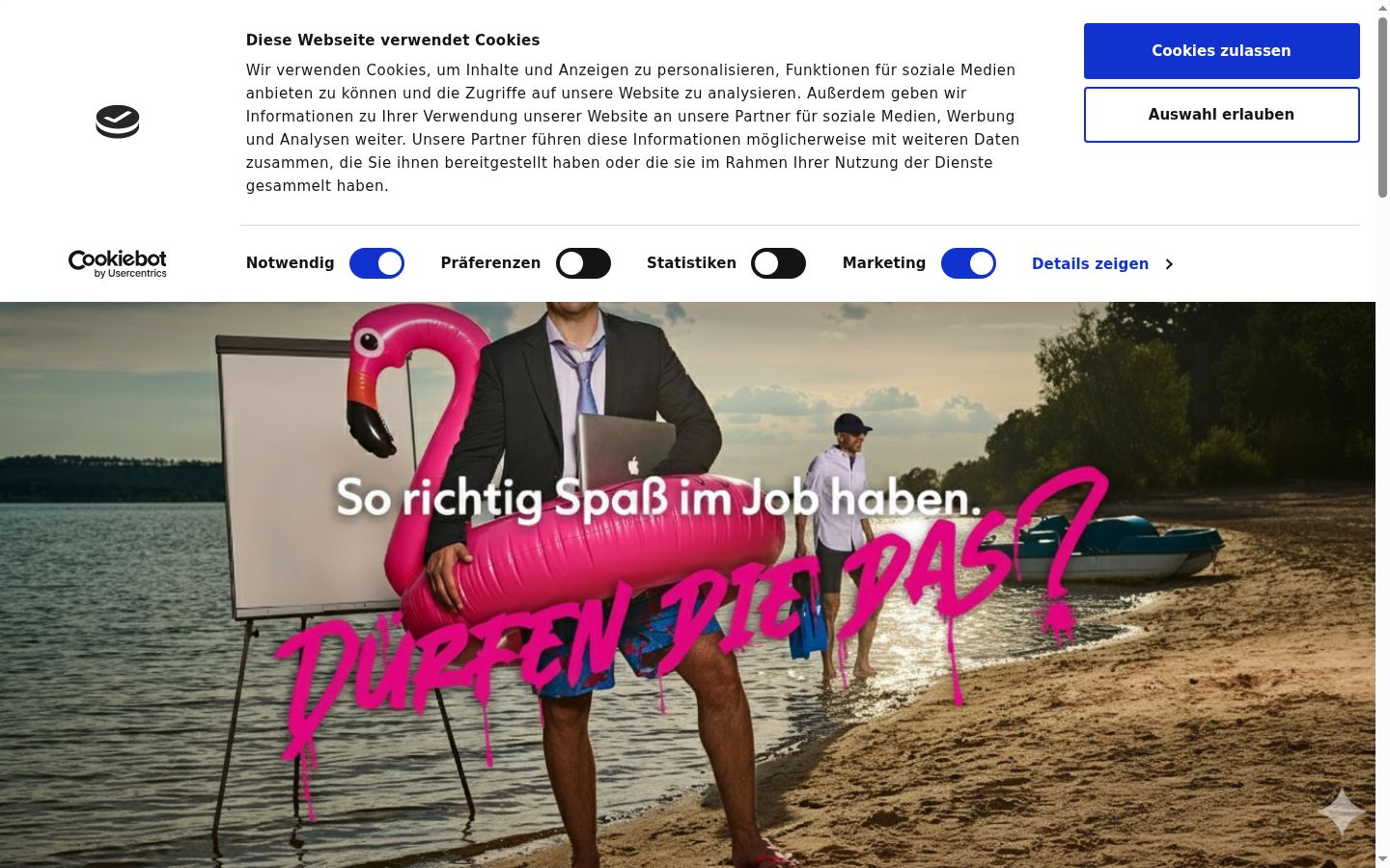 Skärmbild av samtyckesbannern som visades före någon interaktion
