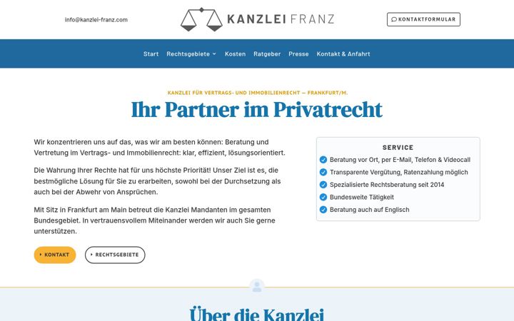 Screenshot von kanzlei-franz.com