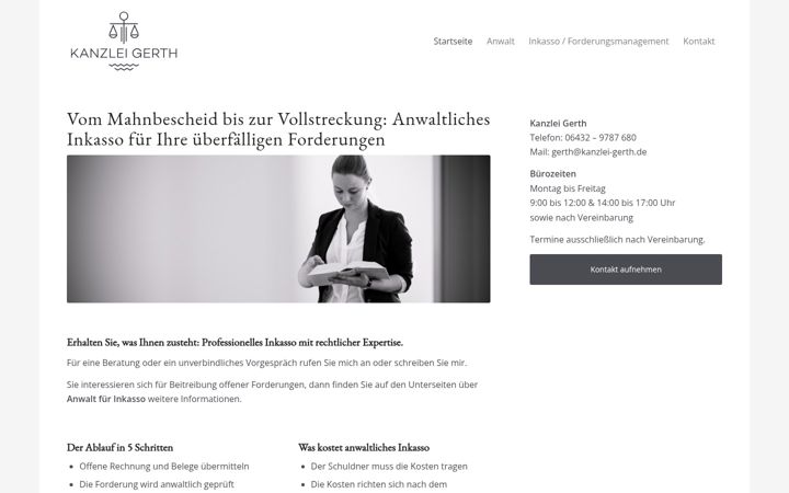 Screenshot of kanzlei-gerth.de