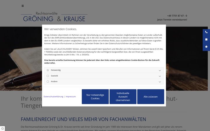 Screenshot of kanzlei-groening-krause.de