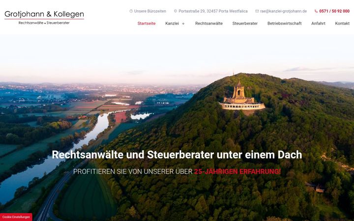 Screenshot of kanzlei-grotjohann.de