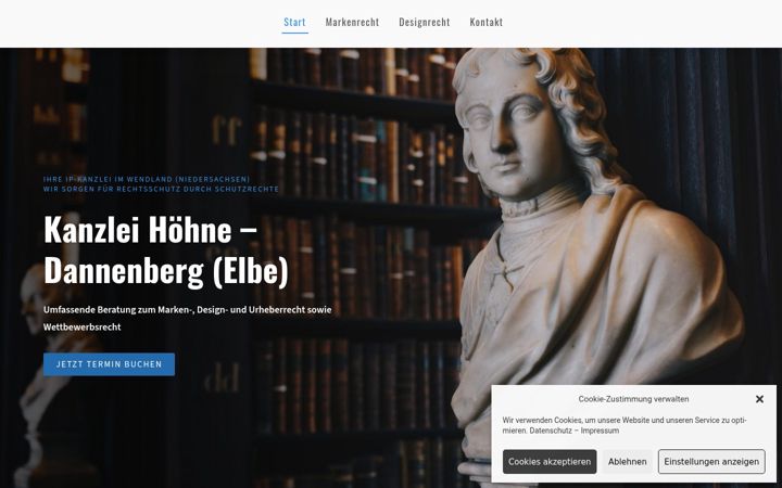 Screenshot of kanzlei-hoehne.de