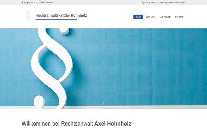 Ekrānuzņēmums no kanzlei-hohnholz.de