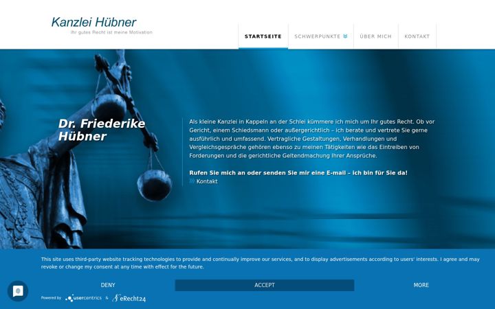 Screenshot of kanzlei-huebner.com