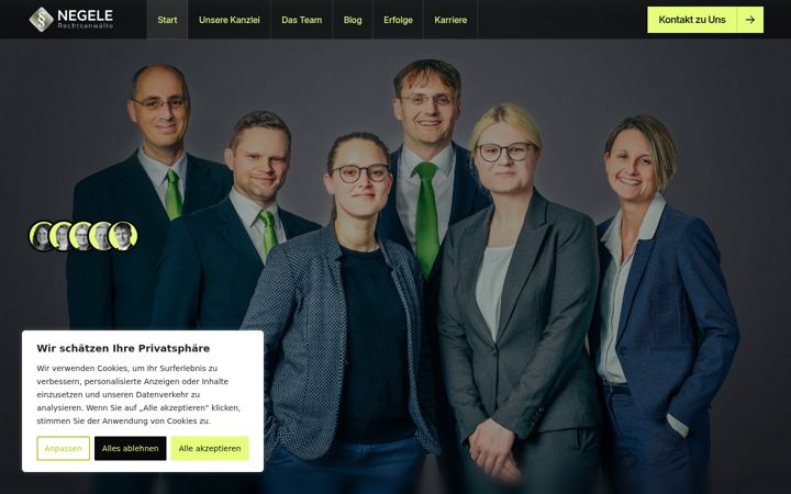 Screenshot of kanzlei-negele.com