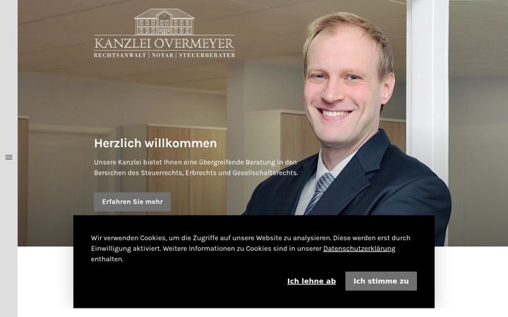 Screenshot of kanzlei-overmeyer.de