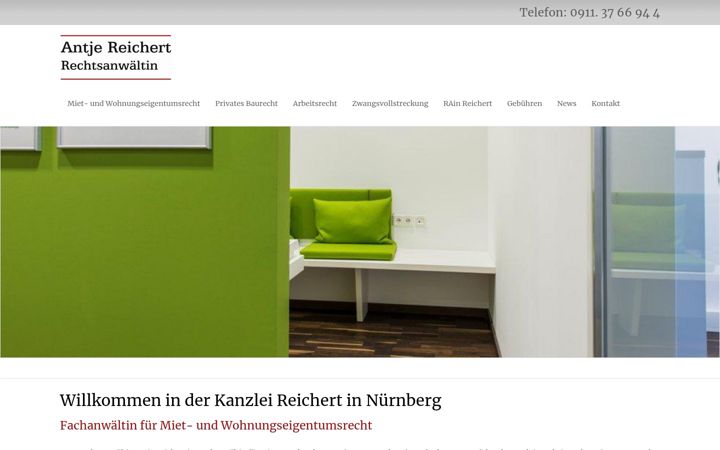 Screenshot of kanzlei-reichert.de