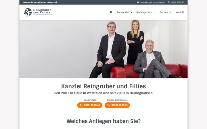 Screenshot of kanzlei-reingruber-fillies.de