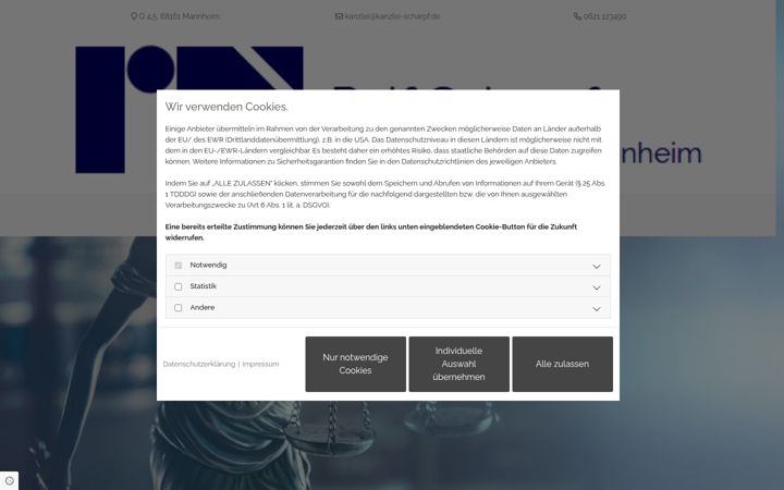 Screenshot of kanzlei-scharpf.de