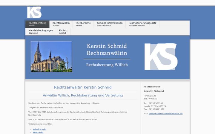 Screenshot of kanzlei-schmid-willich.de