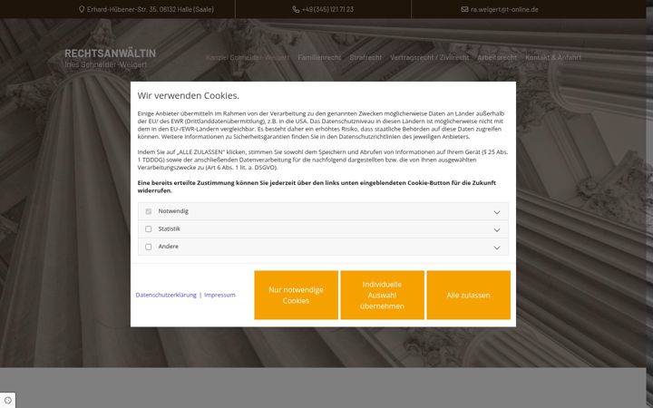 Screenshot of kanzlei-schneider-weigert.de