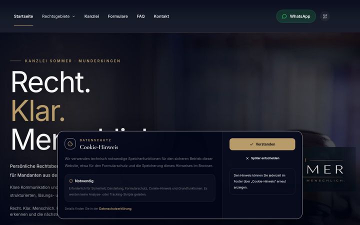 Screenshot of kanzlei-sommer.org