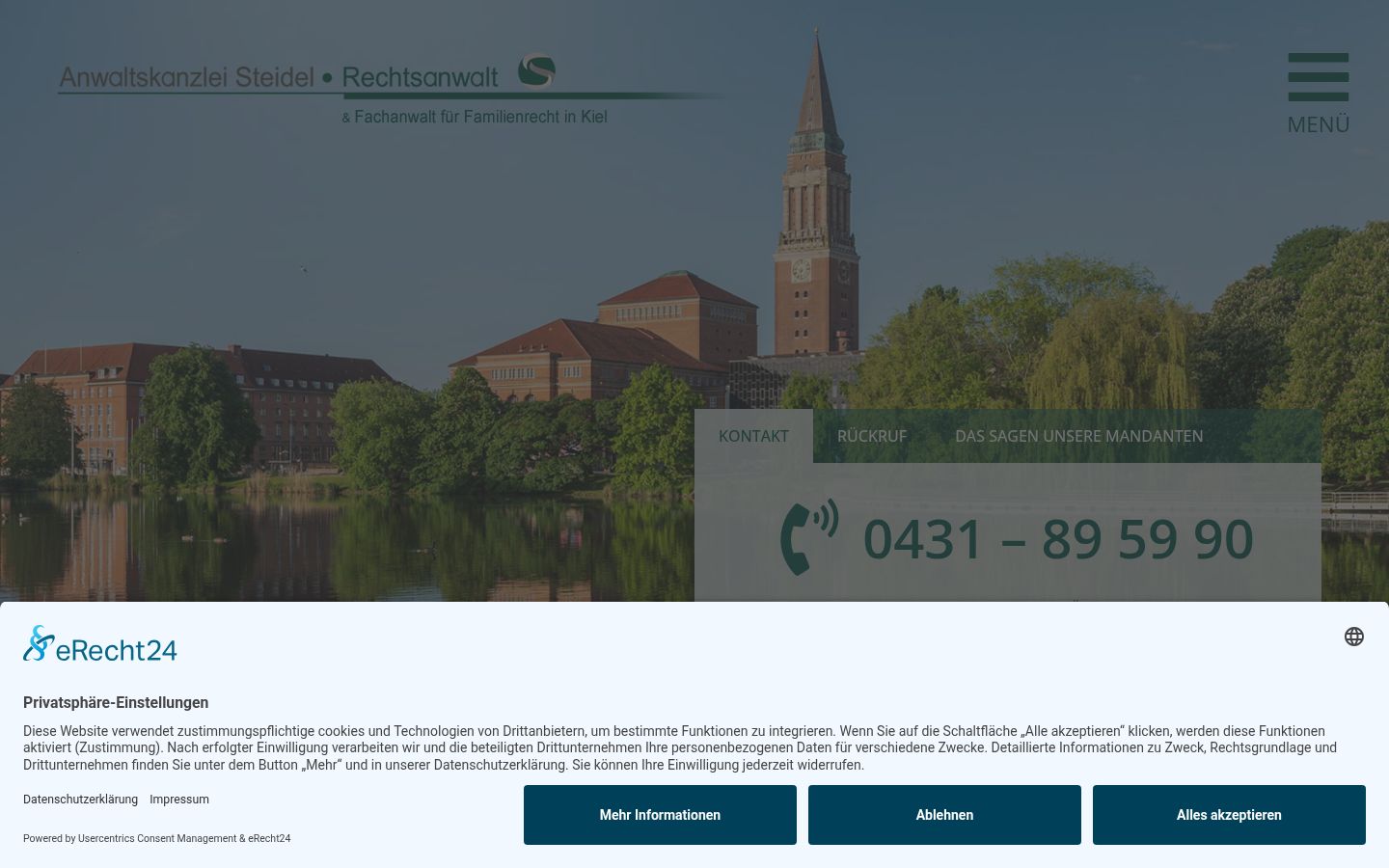 Screenshot of the consent banner shown before any interaction