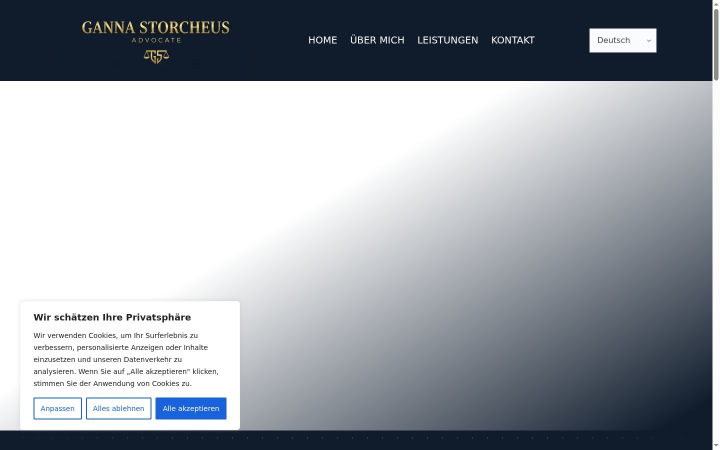 Screenshot of the consent banner shown before any interaction