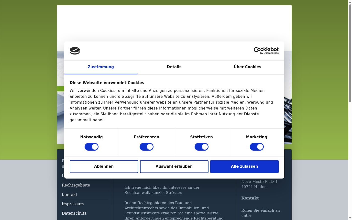 Capture d'écran de la bannière de consentement affichée avant toute interaction