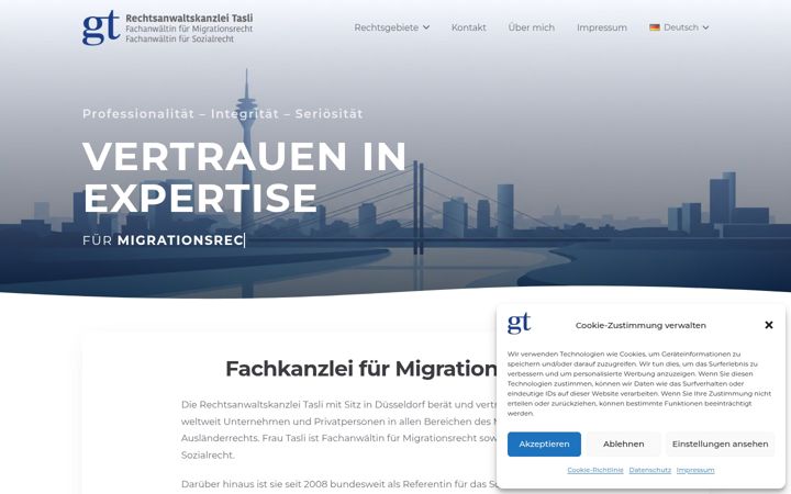 Screenshot of kanzlei-tasli.de