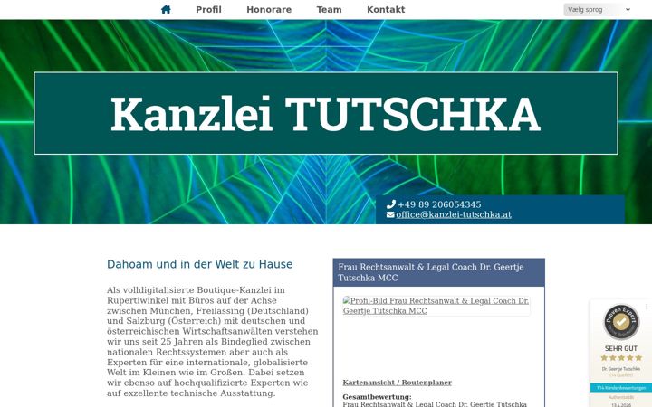 Captură de ecran a kanzlei-tutschka.at