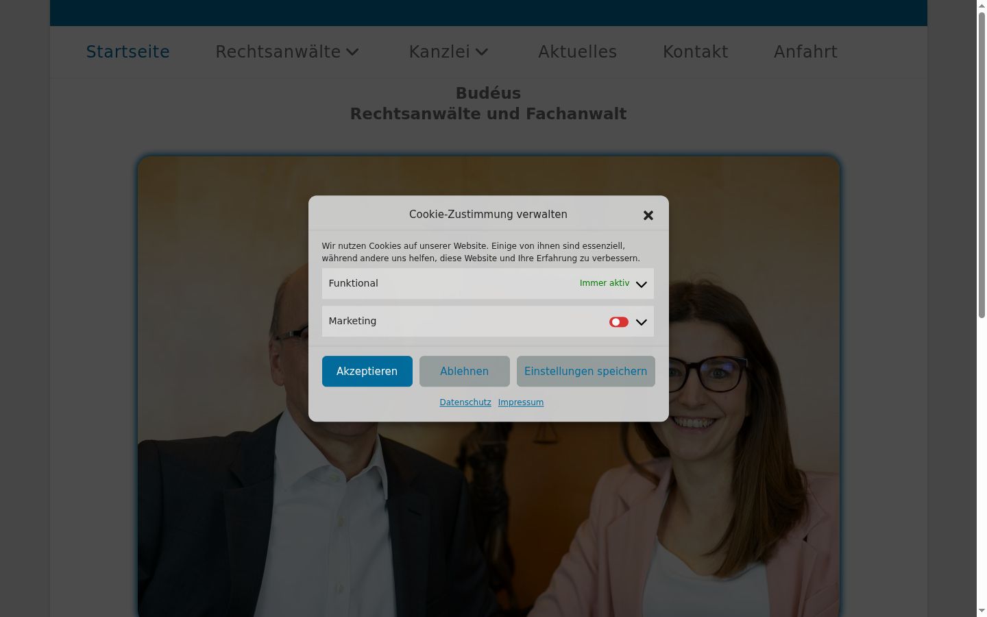 Screenshot del banner di consenso mostrato prima di qualsiasi interazione