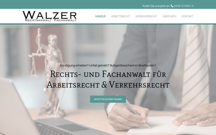 Snimka zaslona za kanzlei-walzer.de