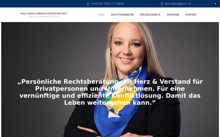 Screenshot of kanzlei-wartecker.at