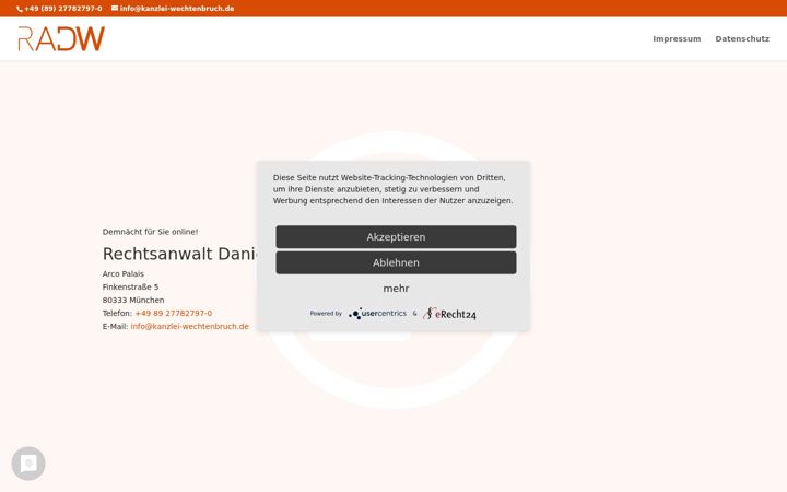 Screenshot of kanzlei-wechtenbruch.de