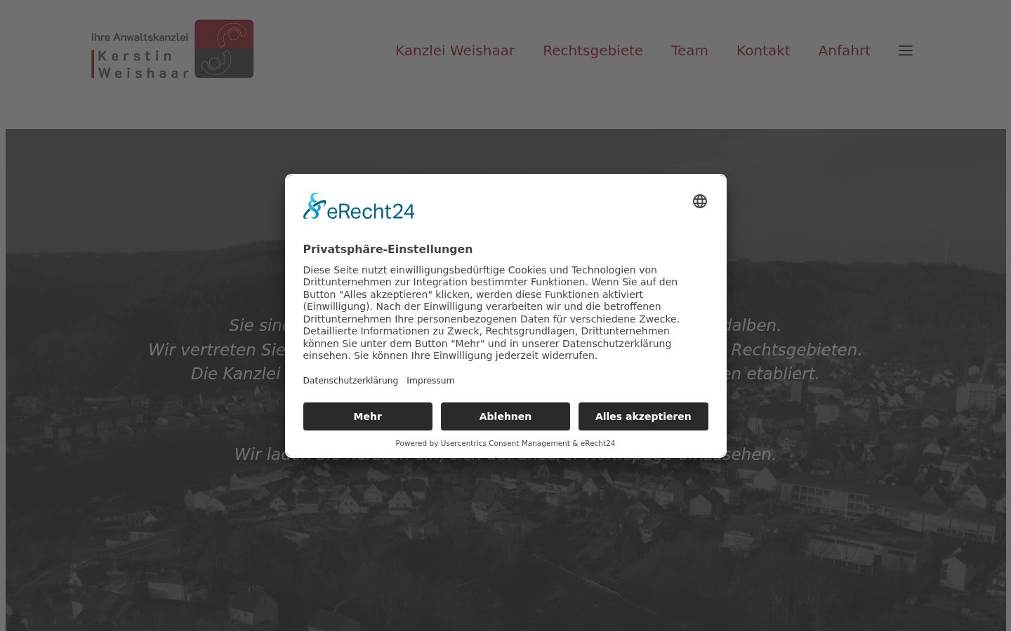 Screenshot del banner di consenso mostrato prima di qualsiasi interazione