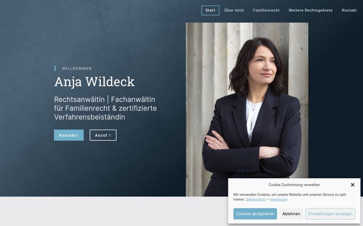 Screenshot of kanzlei-wildeck.de