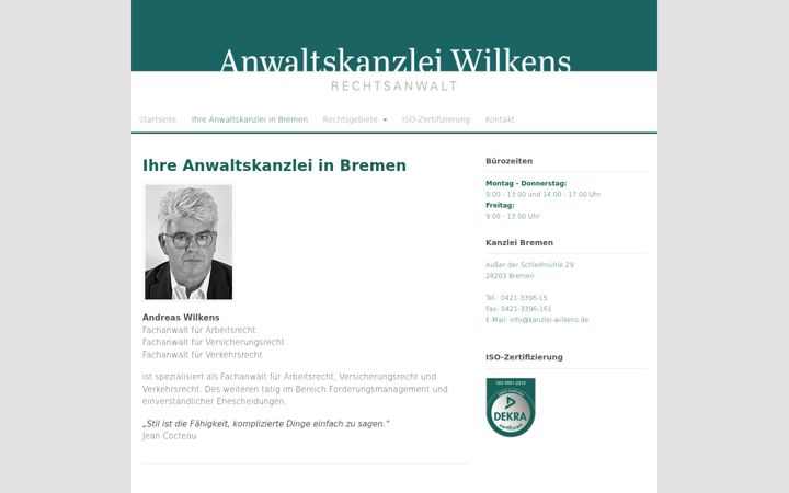 Screenshot of kanzlei-wilkens.de