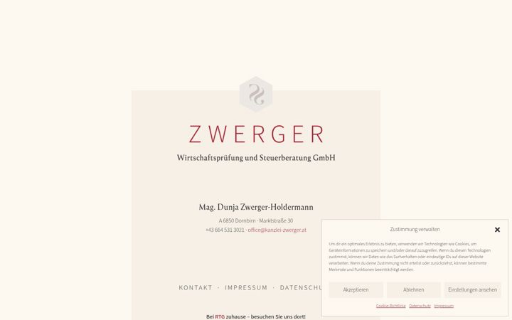 Screenshot of kanzlei-zwerger.at