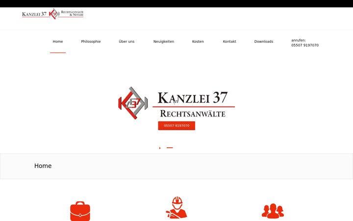 Screenshot of kanzlei37.de