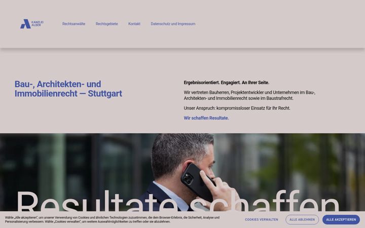 Screenshot of kanzleialber.de