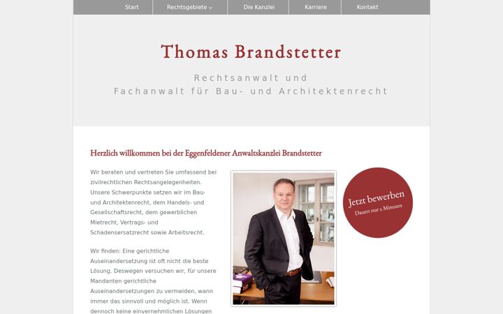 Captura de pantalla de kanzleibrandstetter.de