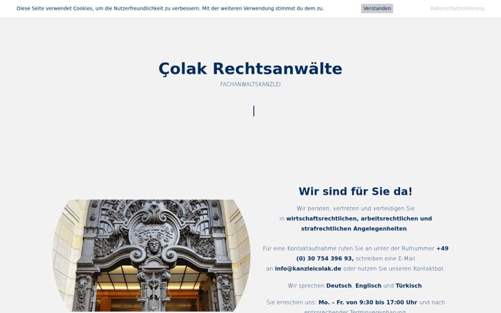 Screenshot of kanzleicolak.de