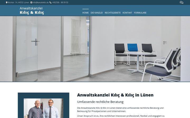 Ekraanipilt saidist kanzleikilic.de