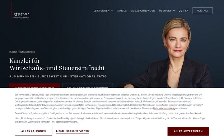 Screenshot of kanzleistetter.de