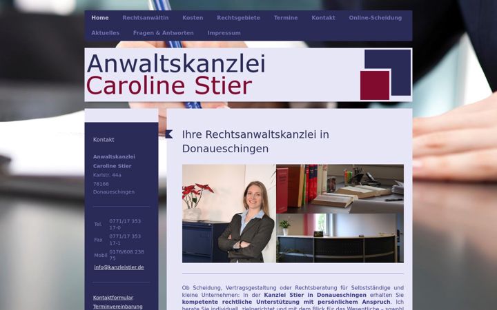 Screenshot of kanzleistier.de