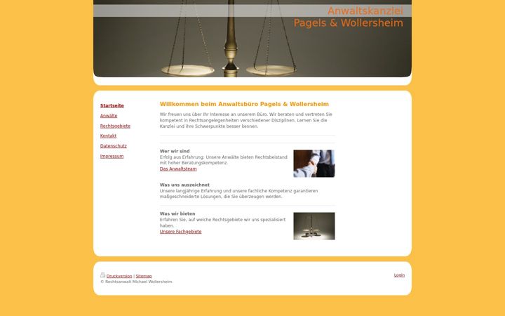 Screenshot of kanzleiwollersheim.de