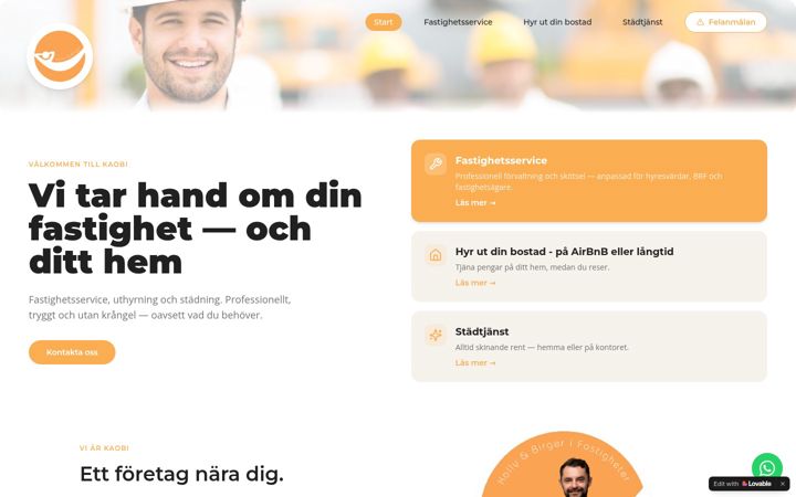 Screenshot of kaobi.se