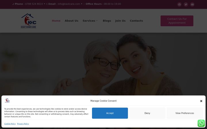Screenshot of kaotcare.com