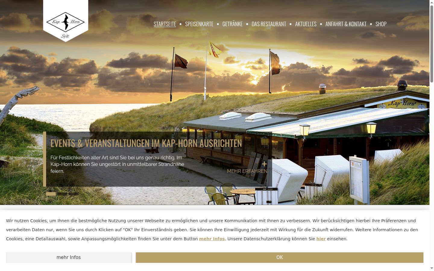 Screenshot of the consent banner shown before any interaction