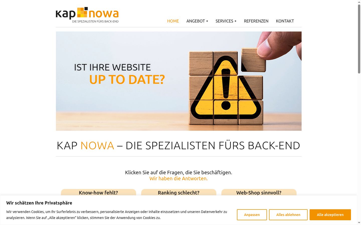 Screenshot of the consent banner shown before any interaction